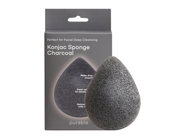 Konjac näopesukäsn söega Purable Konjac Sponge - Charcoal