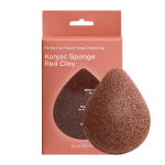 Спонж из конжака для чистки лица с красной глиной Purable Konjac Sponge - Red Clay